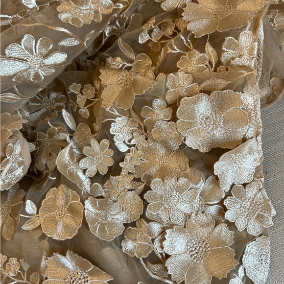 NEW  BRONX AND BANCO Jasmine Gold Gown Maxi Dress Gold Sequin Floral - Picture 8 of 14